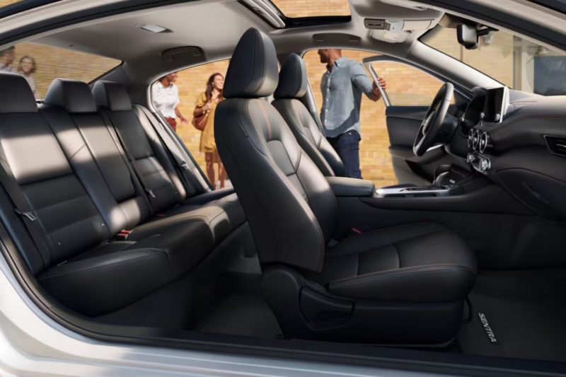 An interior look at the Nissan Sentra front and rear seats.