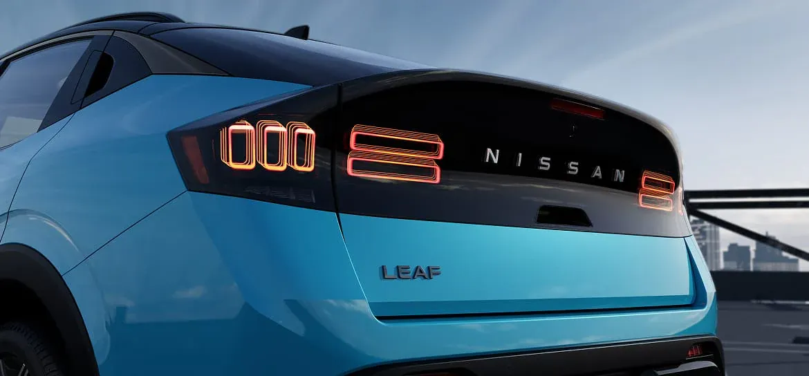 Taillights and liftgate of the 2026 Nissan Leaf electric.