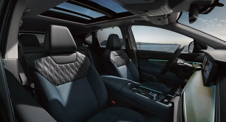 Luxurious cabin with quilted seats in the 2026 Nissan Murano.