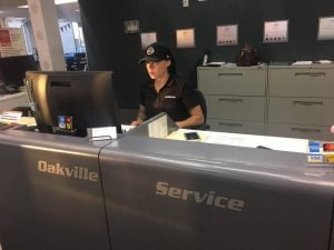 Receptionist at the service centre