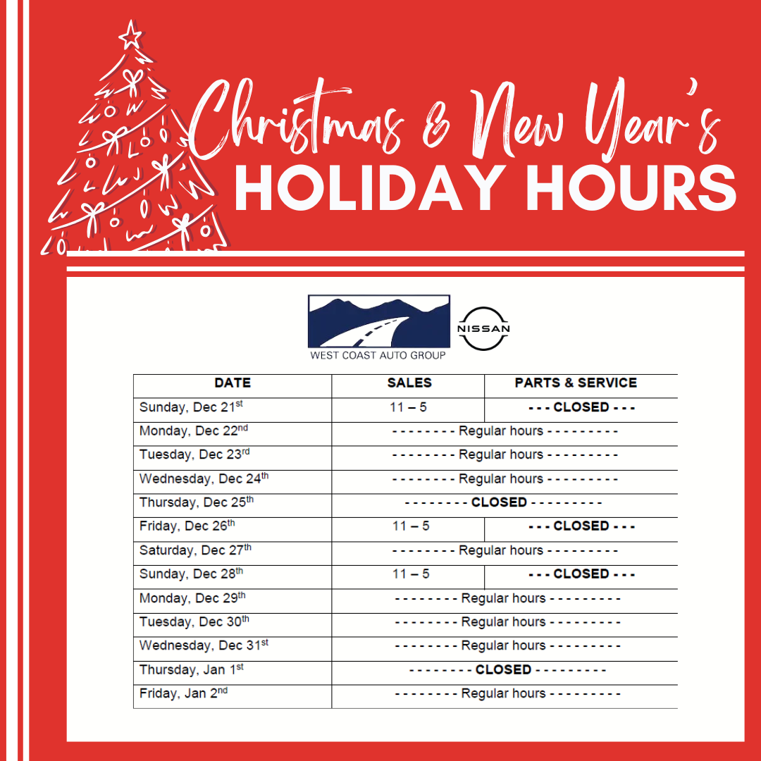 Christmas Holiday Hours