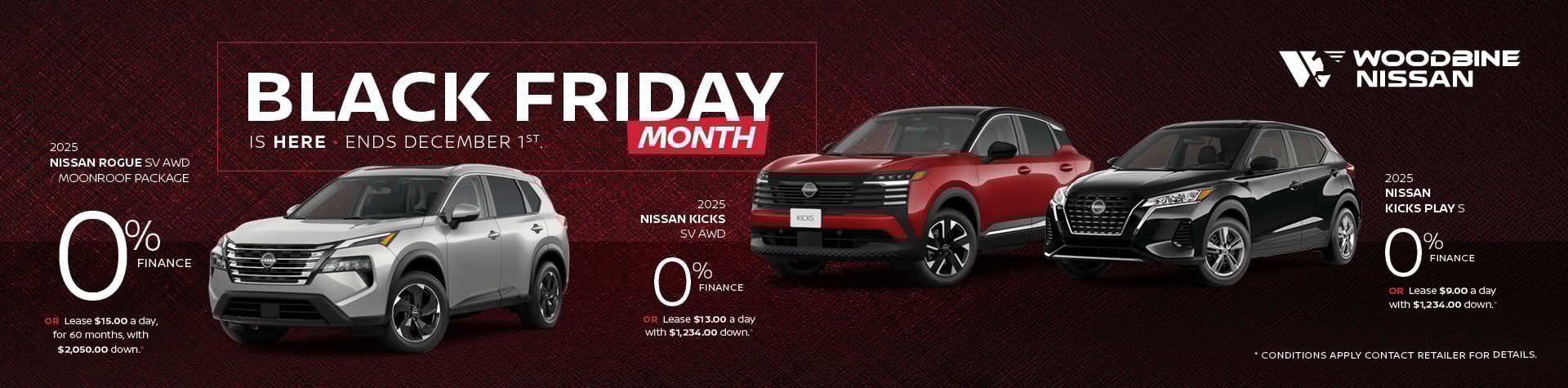 Woodbine Nissan November OEM 2025 Promotions Black Friday