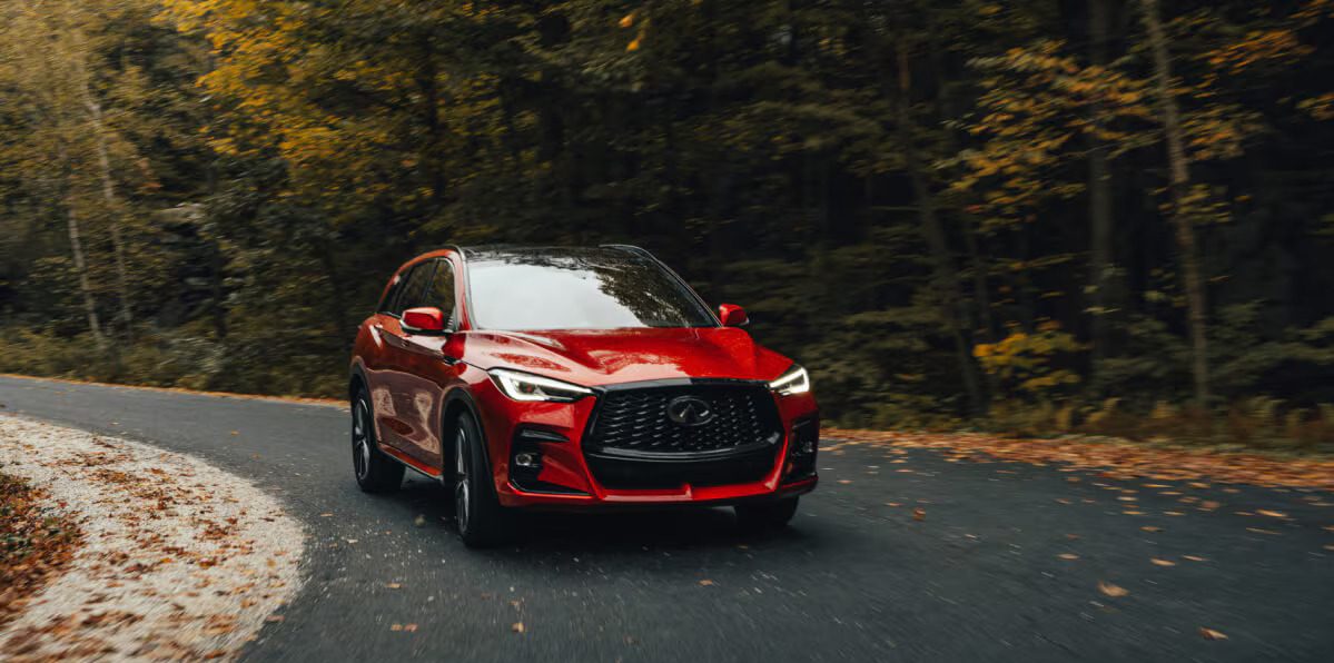 Red 2025 INFINITI QX50